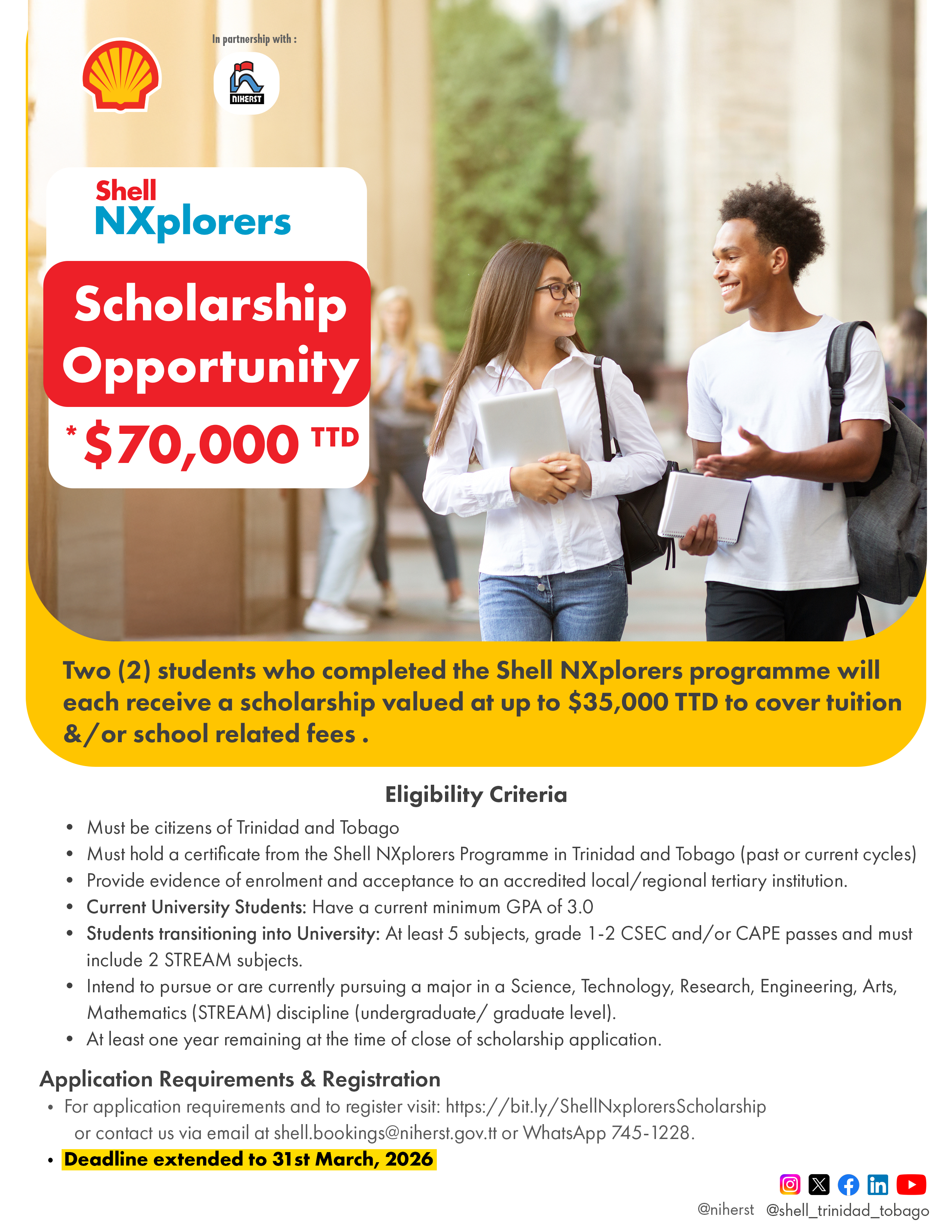 NXplorers Scholarship flyer